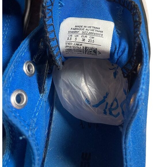 Converse All Star Low Top - Blue And Black Size 5.5 Child's Slip On Shoe No Lace - Picture 3 of 7